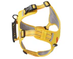 Dog Harness and Leash Safe Explosion Proof Reflective Double Protection Dog Training Harness Set with Pet Tag Yellow Yellow L