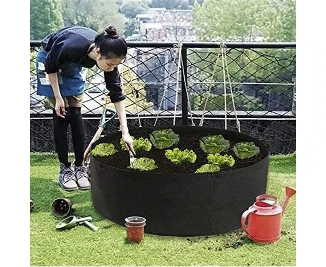 Garden Bed, 15/50/100 Gallon Grow Bags Felt Fabric Breathable Planting Container Grow Bag for Plants, Flower,Vegetables$Planter Bags, Grow Bag Pl-50 Gallon