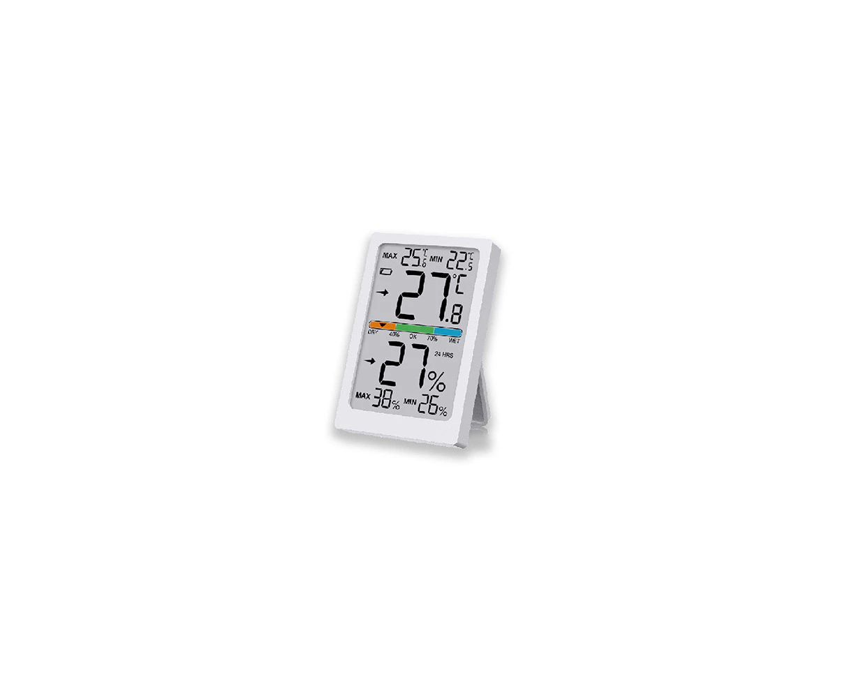 Sansai LCD Digital Thermometer & Humidity Monitor Wall Mounted 7x10cm White