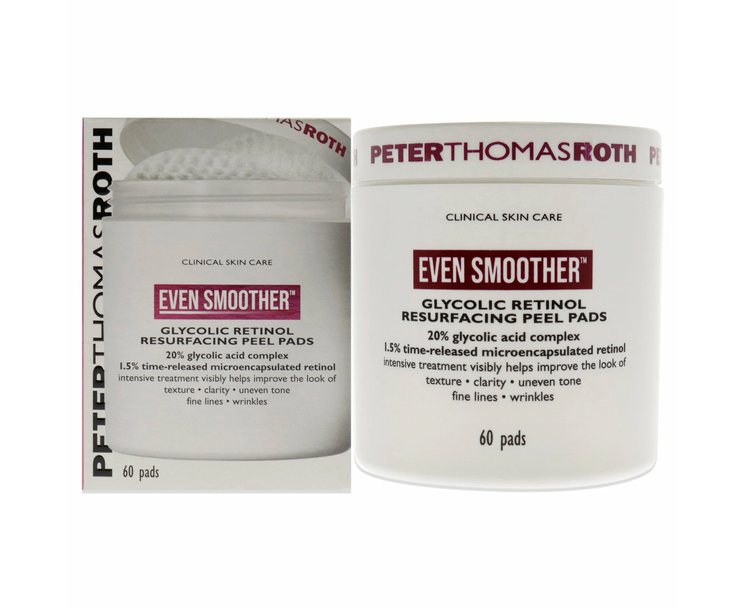 Even Smoother Glycolic Retinol Resurfacing Peel Pads by Peter Thomas Roth for Women - 60 Pads Treatment