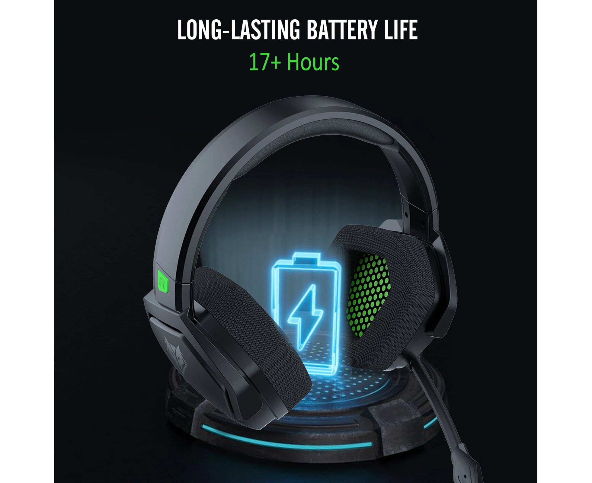 HOMCOMY G06 Wireless Gaming Headset for PS5 PC Laptop Noise Cancelling Over Ear Headphones with Mic 48H Long Lasting Battery 2.4G BT Connection