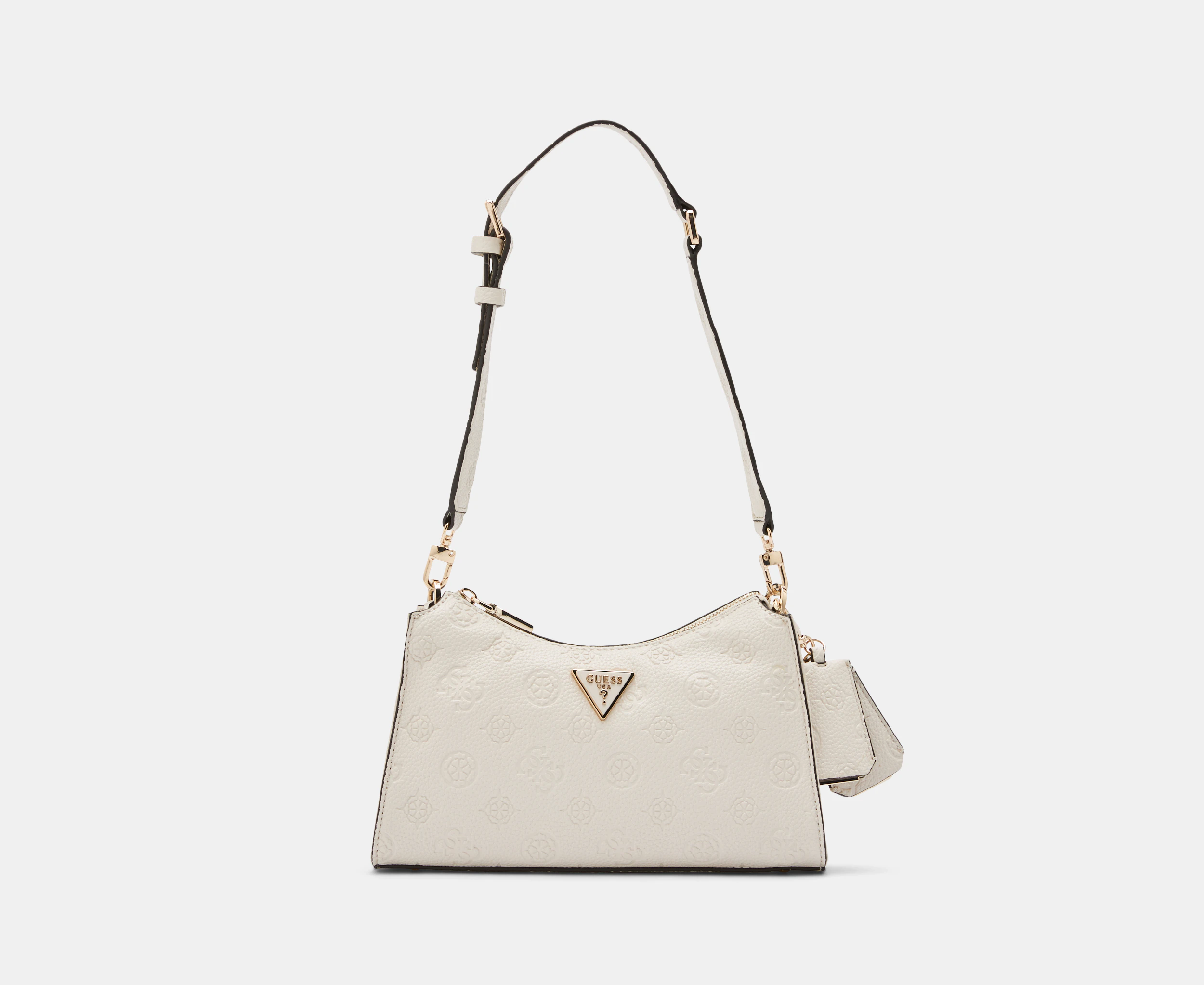 GUESS Cresidia Top Zip Shoulder Bag - Bone