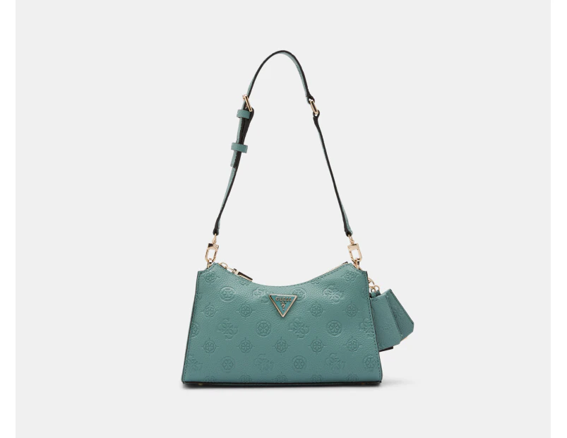 GUESS Cresidia Top Zip Shoulder Bag - Teal