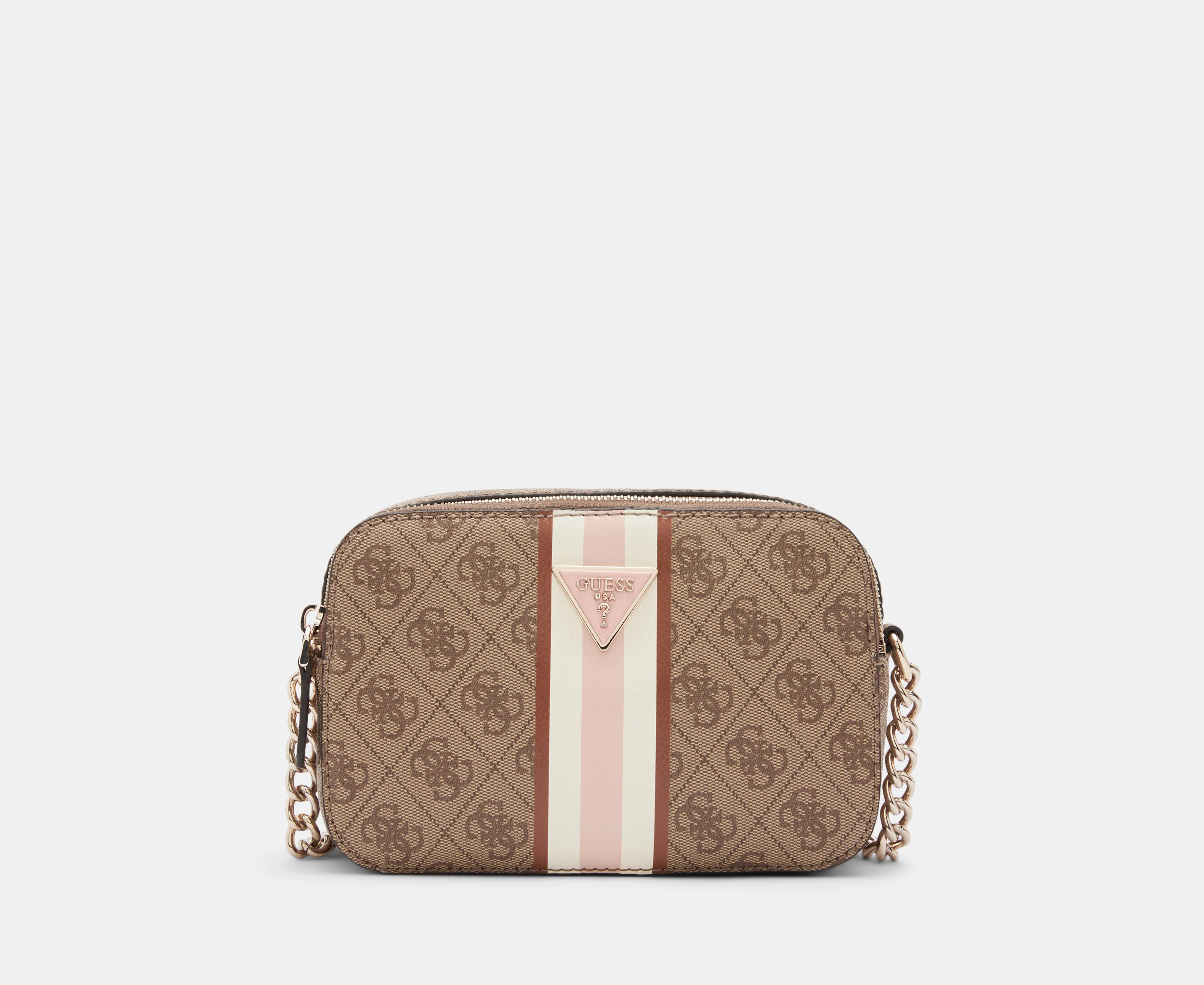 GUESS Noelle Camera Crossbody Bag - Latte Logo