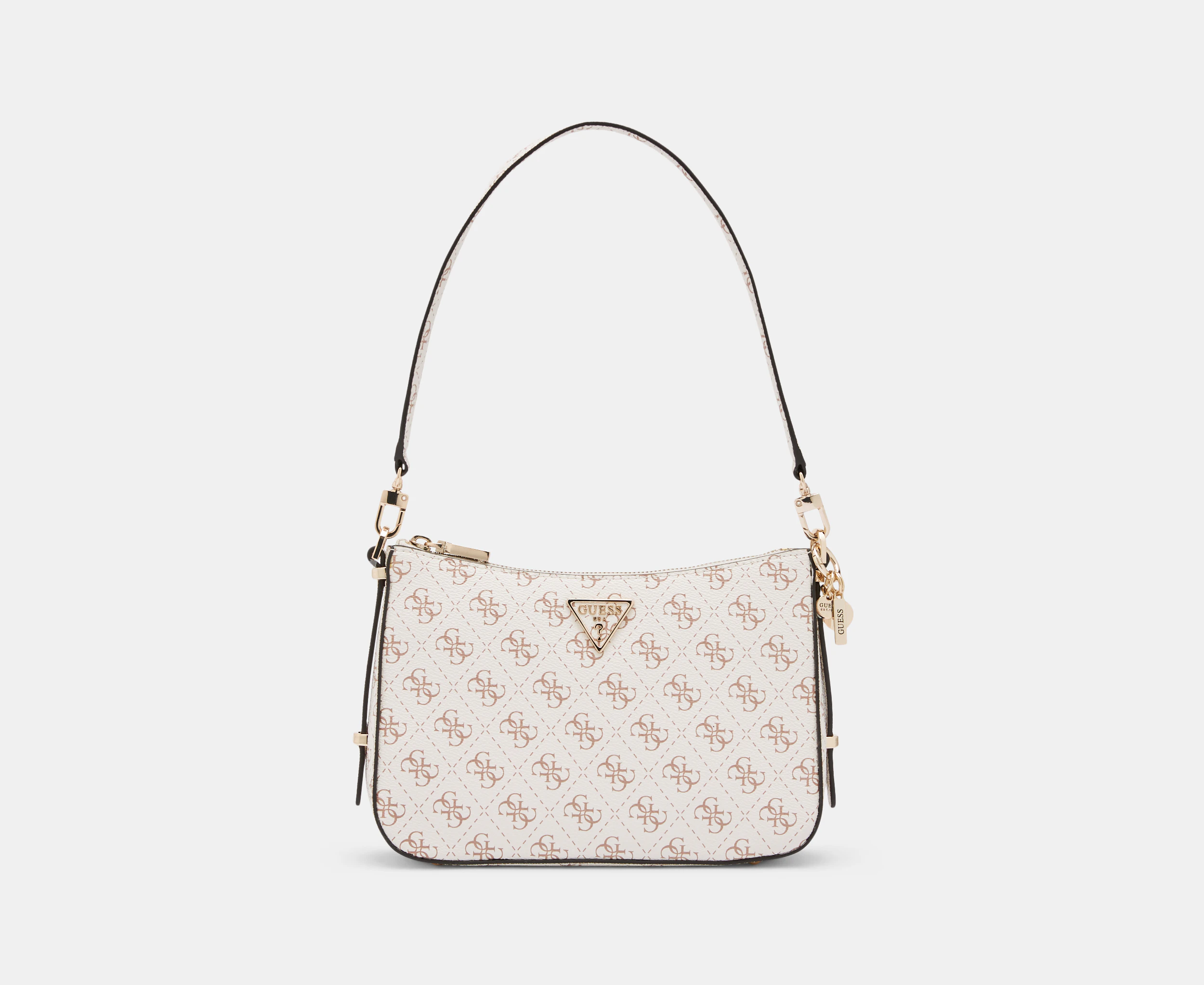 GUESS Daryna Top Zip Shoulder Bag - Cream Logo