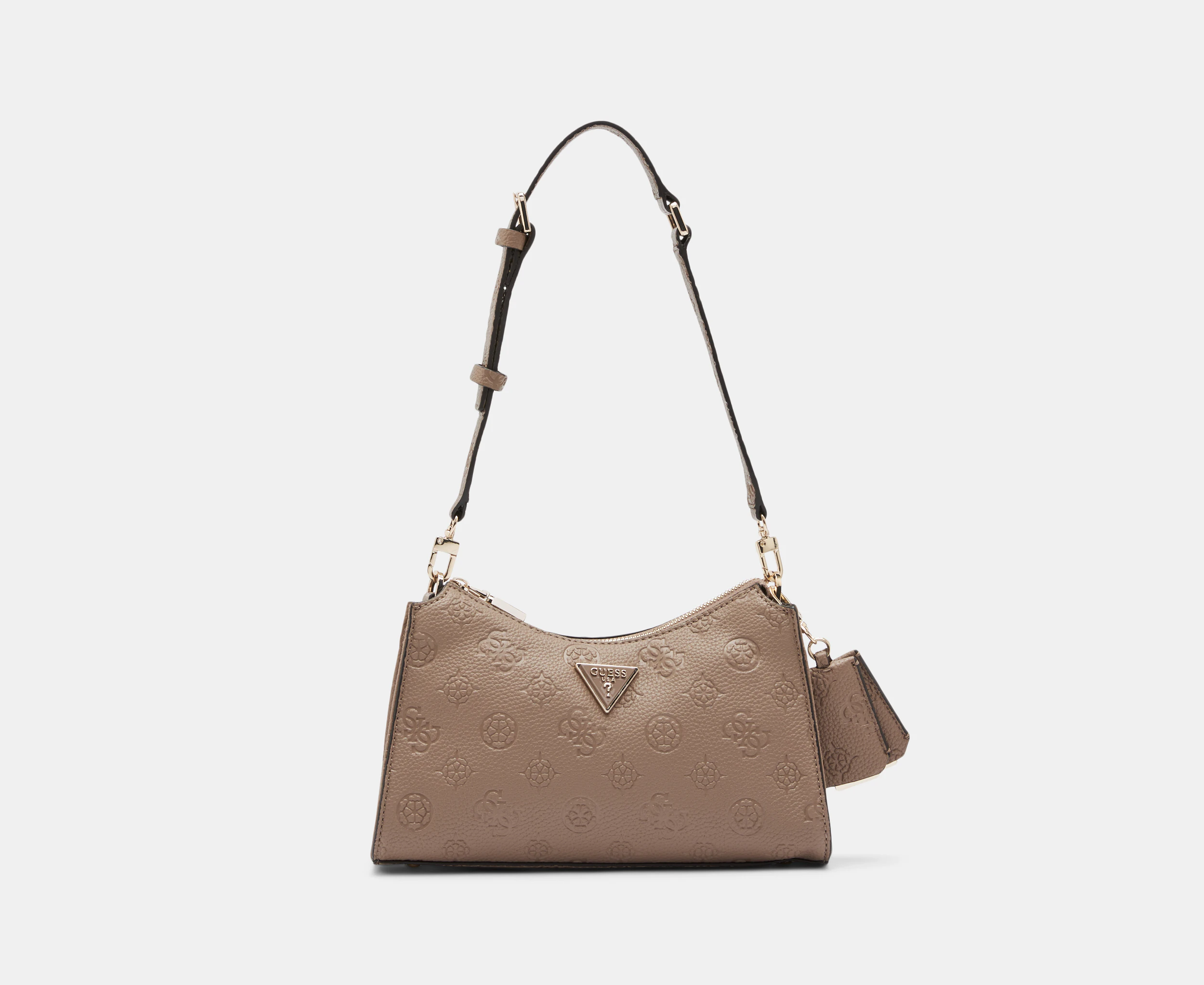 GUESS Cresidia Top Zip Shoulder Bag - Dark Taupe