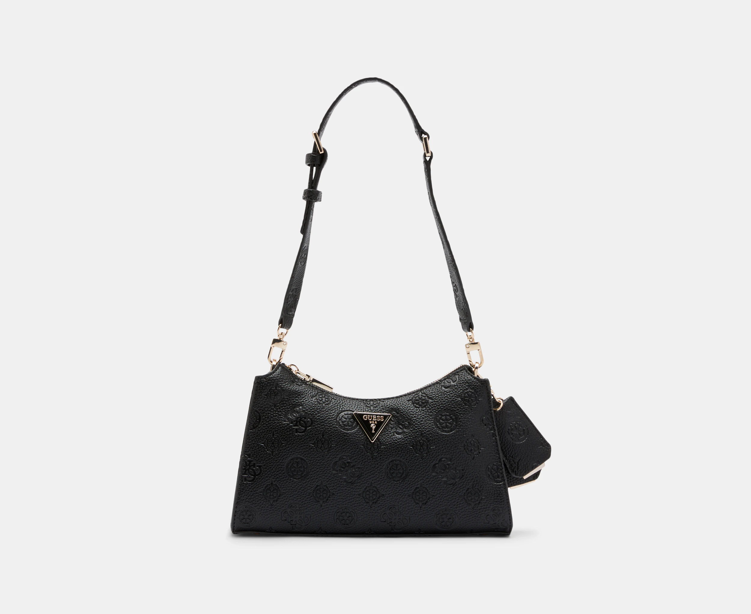 GUESS Cresidia Top Zip Shoulder Bag - Black