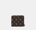 GUESS Laurel Small Zip-Around Wallet - Mocha Logo