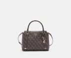 GUESS Daryna 2-Compartment Satchel Bag - Brown Logo