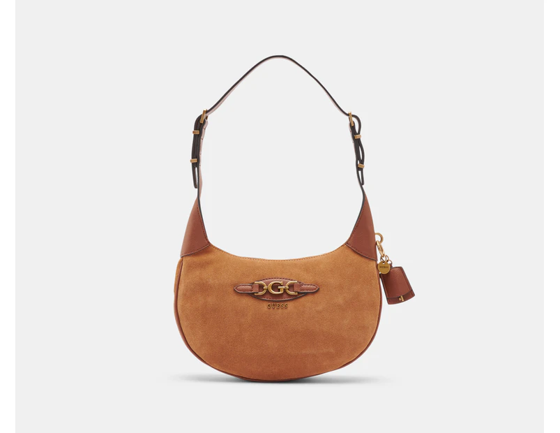 GUESS Malva Suede Hobo Bag - Cognac