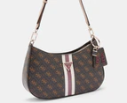 GUESS Noelle Top Zip Shoulder Bag - Brown Logo