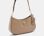 GUESS Noelle Top Zip Shoulder Bag - Dark Taupe