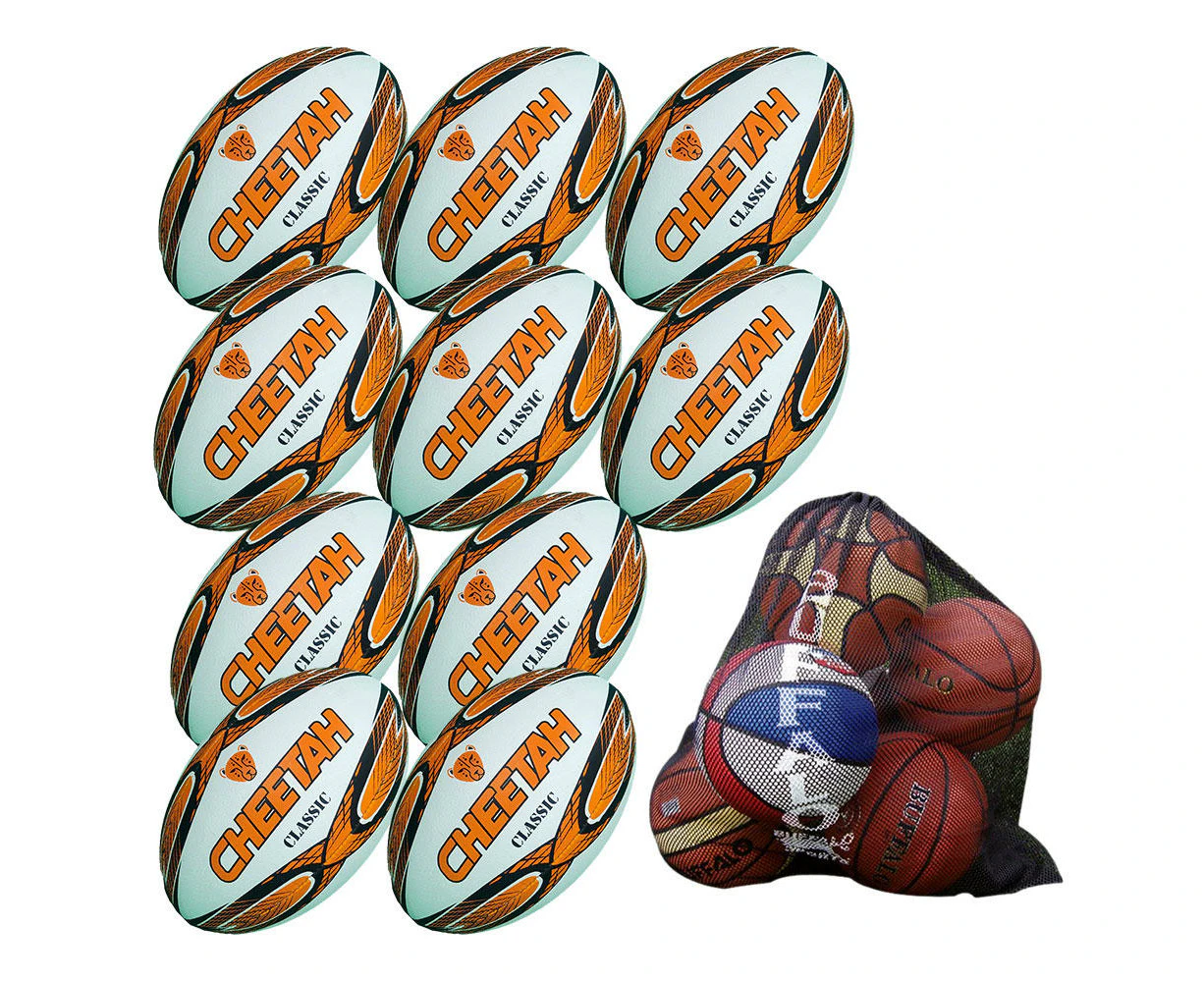 Cheetah Sports Classic Rugby League Ball 10 Pack