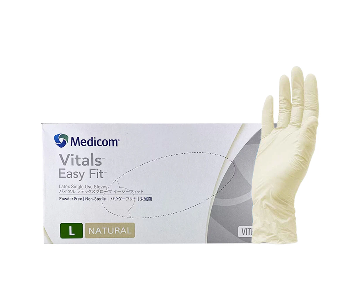 Medicom - Latex Powder Free Gloves Size L (Large) 100pcs