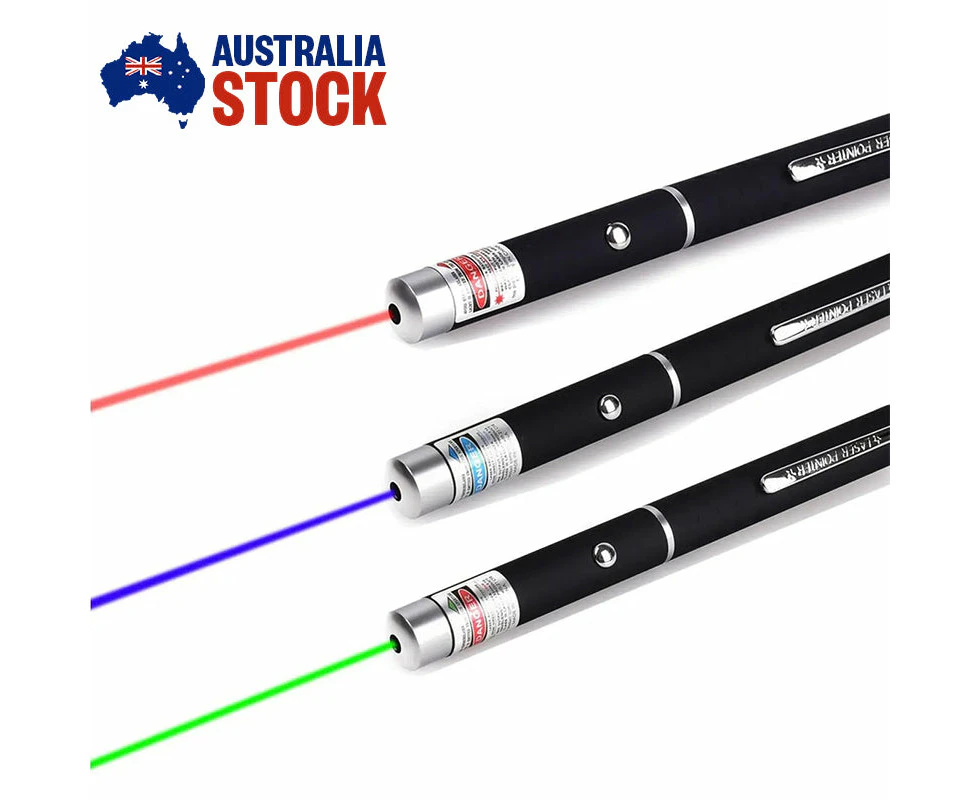 3PCS RGB Color Pointer Pen Visible Beam Light Office Tools For Business Presentation - Set of 3 RGB Colors