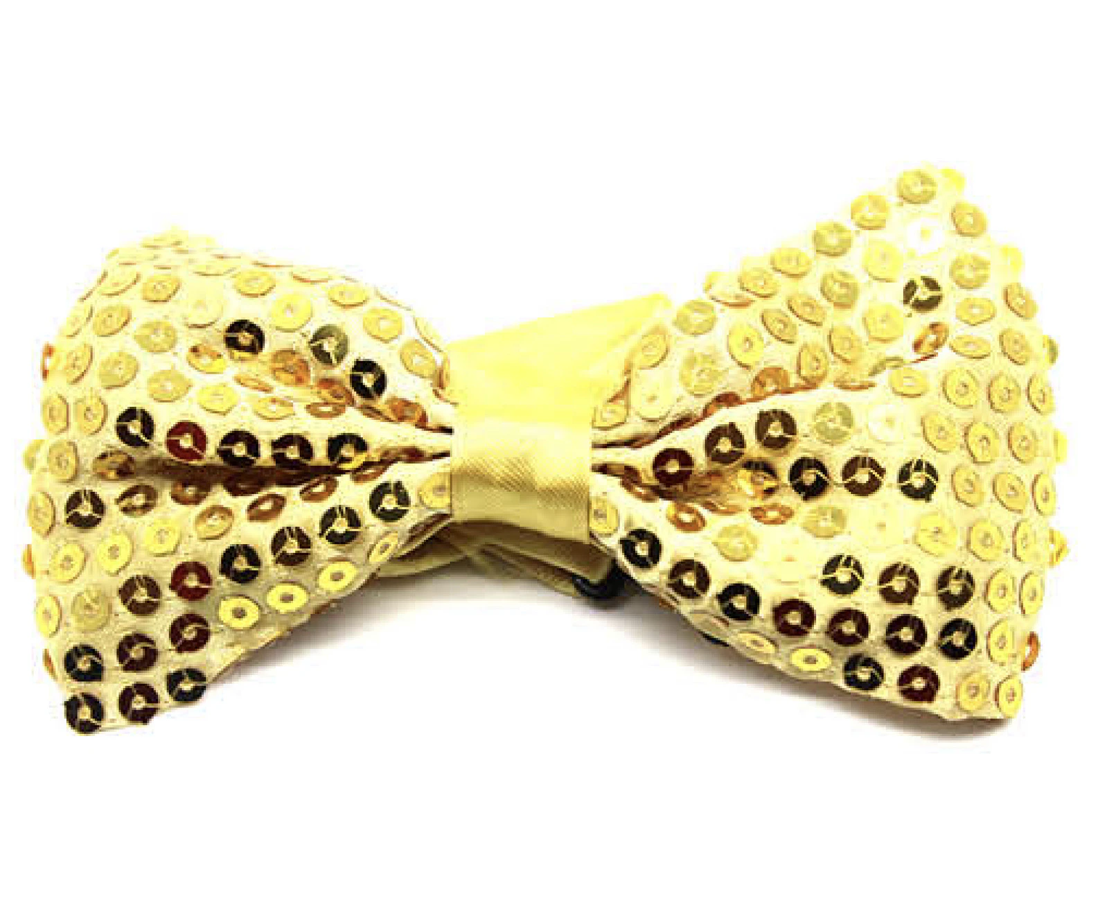 GLITTER SEQUIN BOW TIE Costume Fancy Dress Dance Fancy Shiny Party Bowtie - Yellow