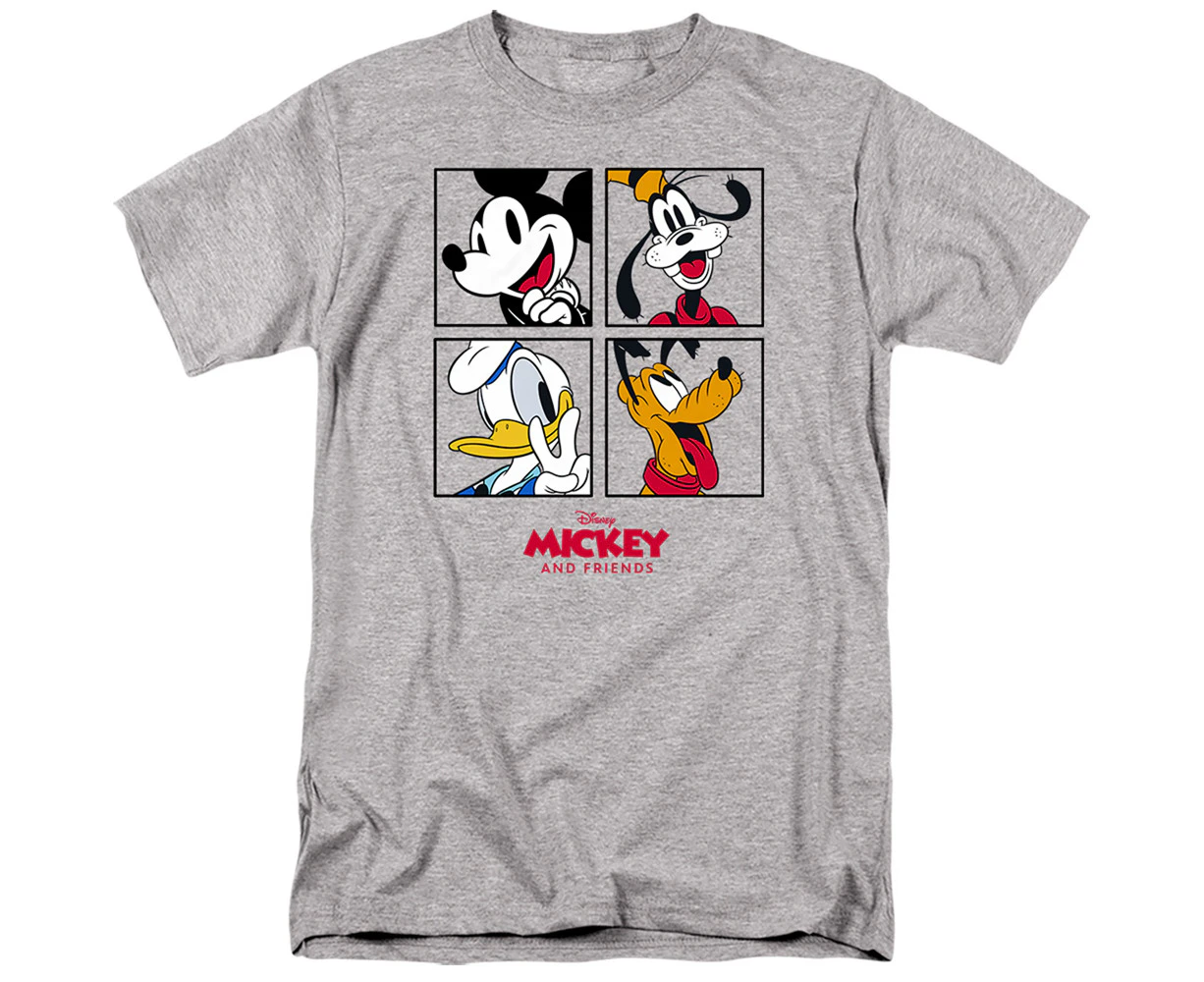 Mickey Mouse & Friends Mens Panel T-Shirt (Sport Heather) - TV2331