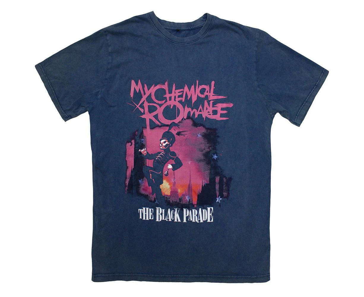 My Chemical Romance Unisex Adult March Washed T-Shirt (Blue Wash) - RO12145