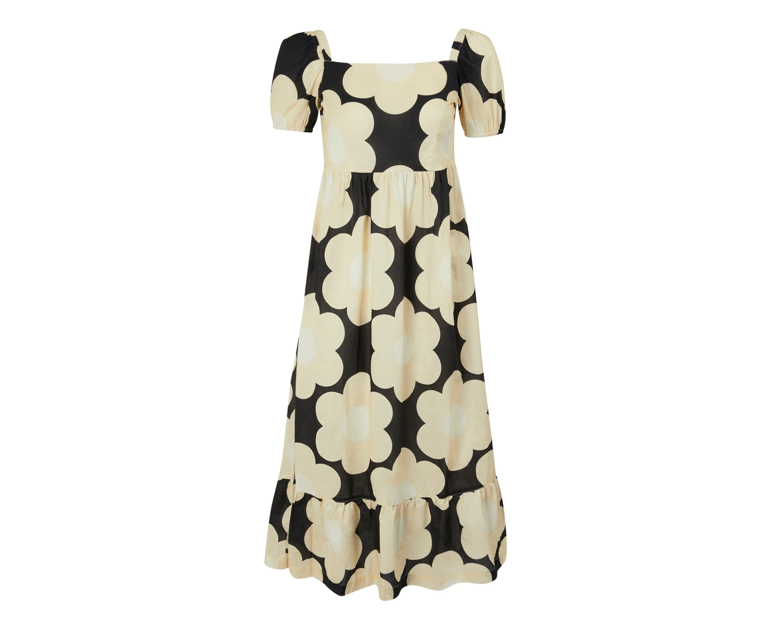 Regatta Womens Orla Kiely Sixties Daisy Summer Midi Dress (Black) - RG11007