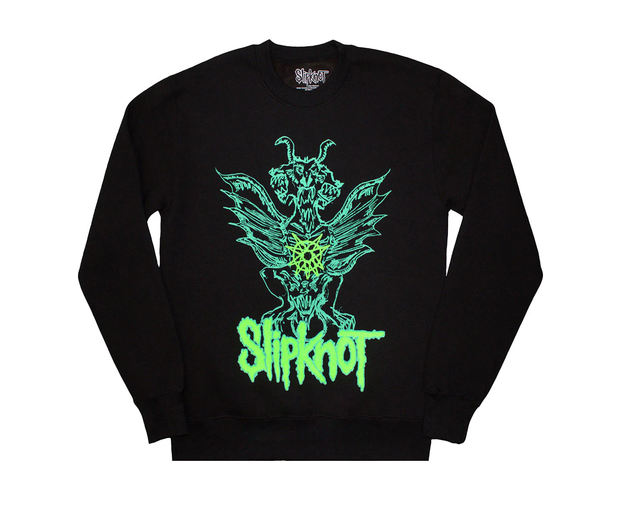 Slipknot Unisex Adult Green Demon Back Print Oversized Sweatshirt (Black) - RO12024