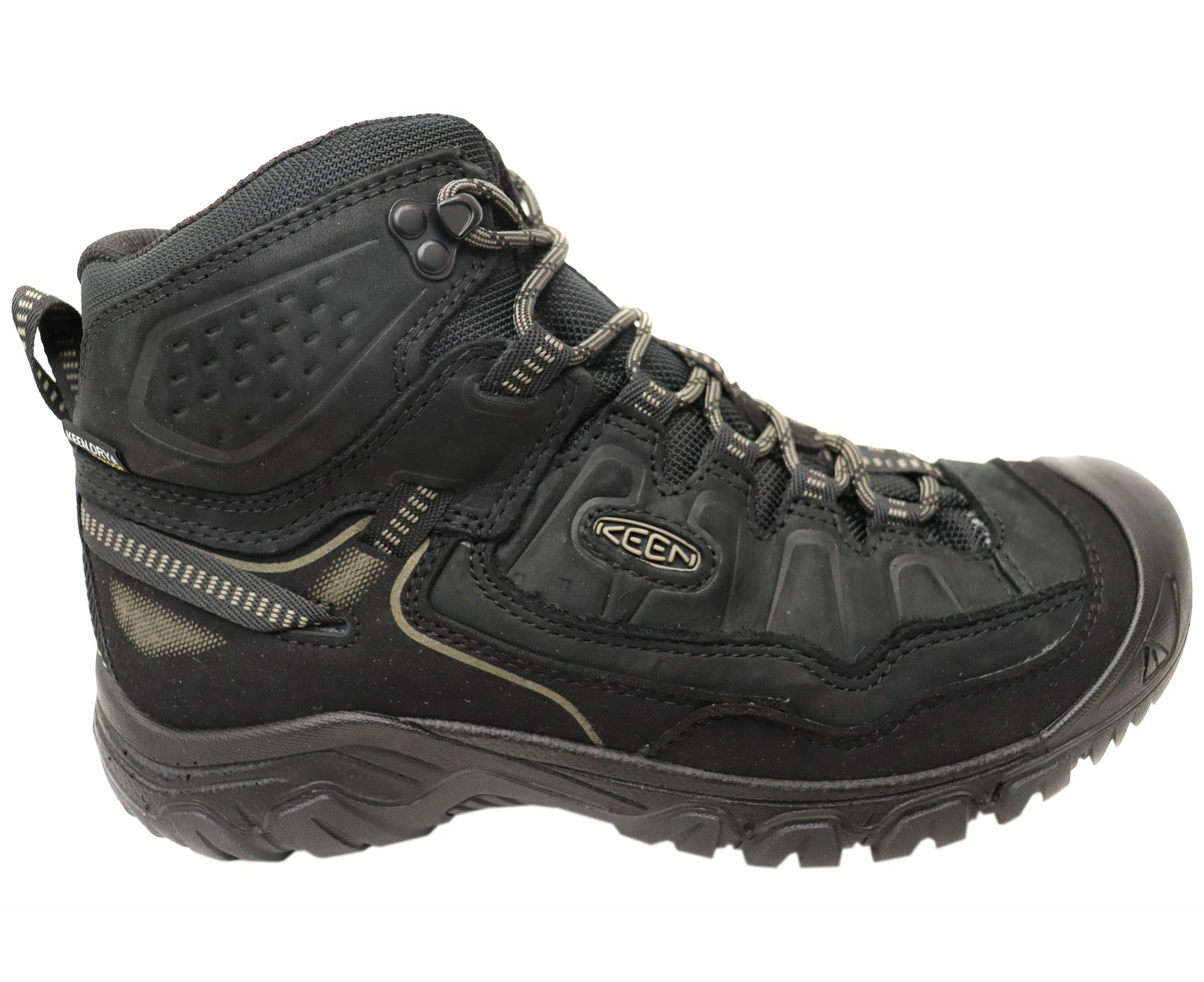 Keen Mens Targhee IV Mid Waterproof Hiking Boots Triple Black