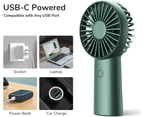 Handheld Fan 4000mAh Portable Hand Held Fan Small Personal USB Rechargeable Fan -Green