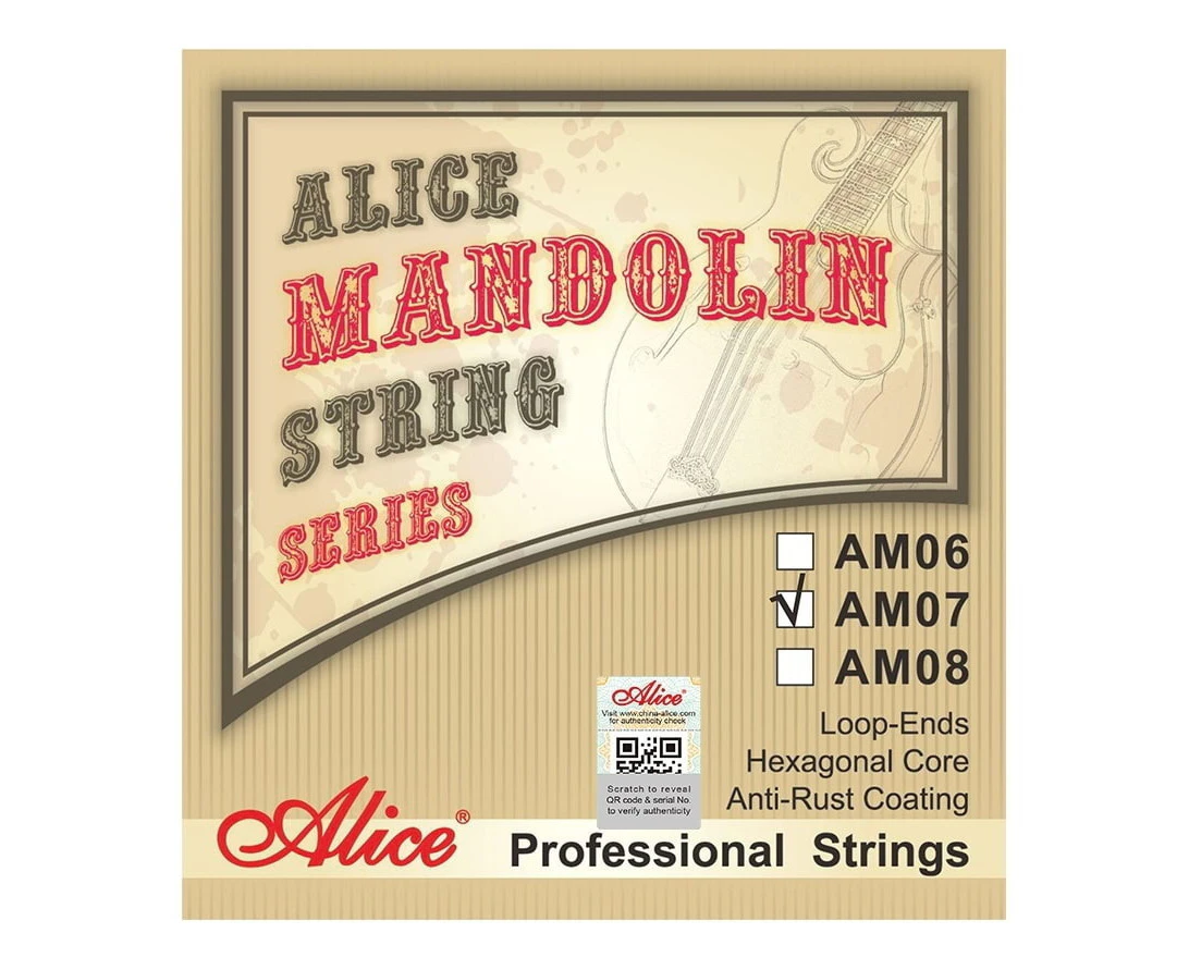 Alice AM07 Phosphor Bronze Mandolin String Set - Light gauge 10-34 Rich Vibrant