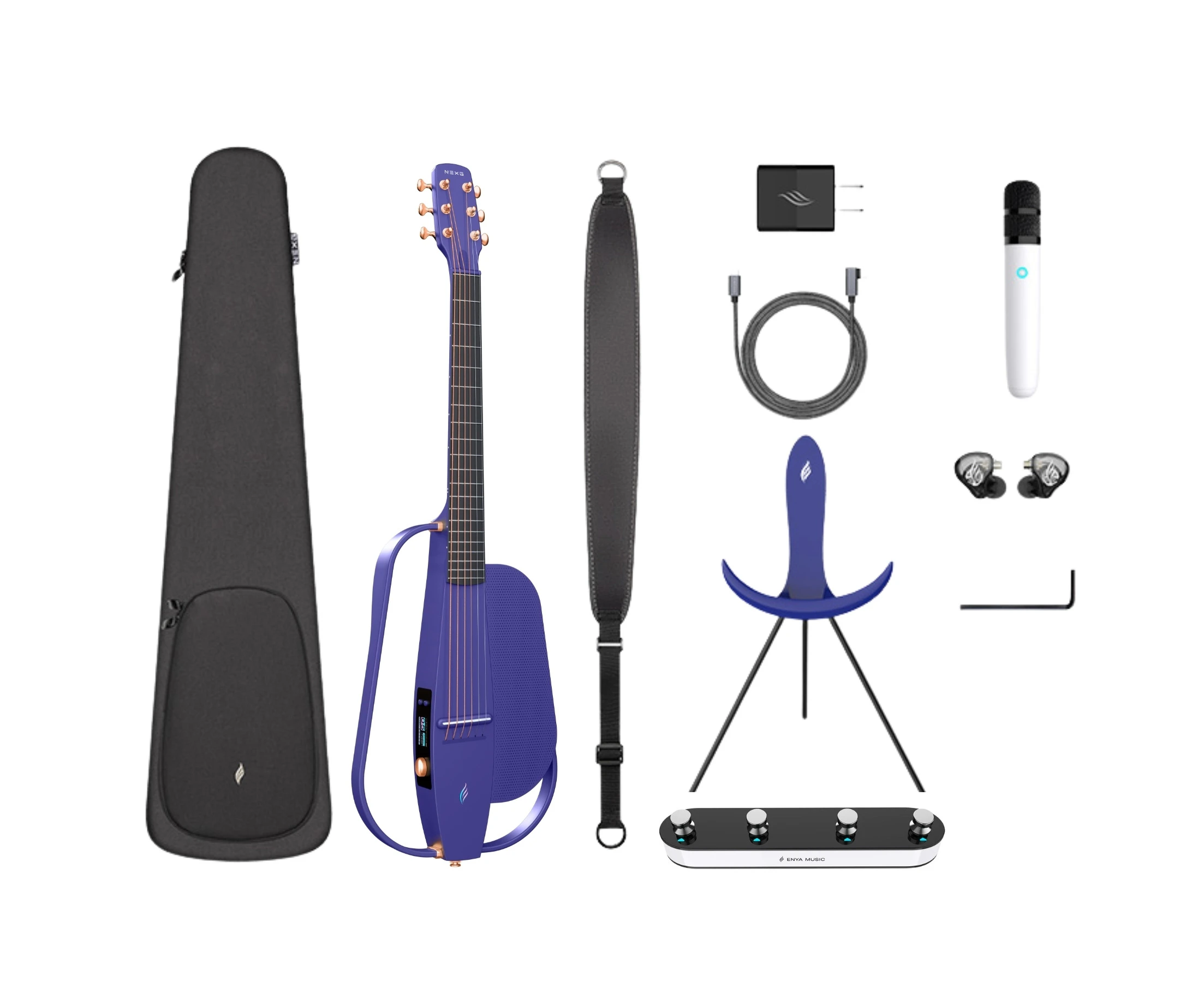 Enya NEXG 2 Carbon Fibre Smart Acoustic Guitar Deluxe - Wireless Looper - Purple