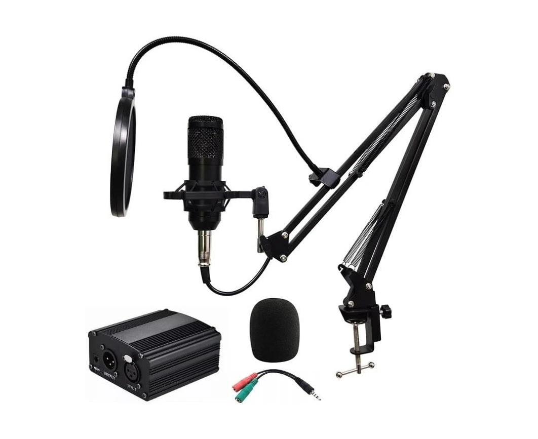 BM-800 Condenser Microphone - All-In-One Studio Kit - 48V Phantom & TRRS