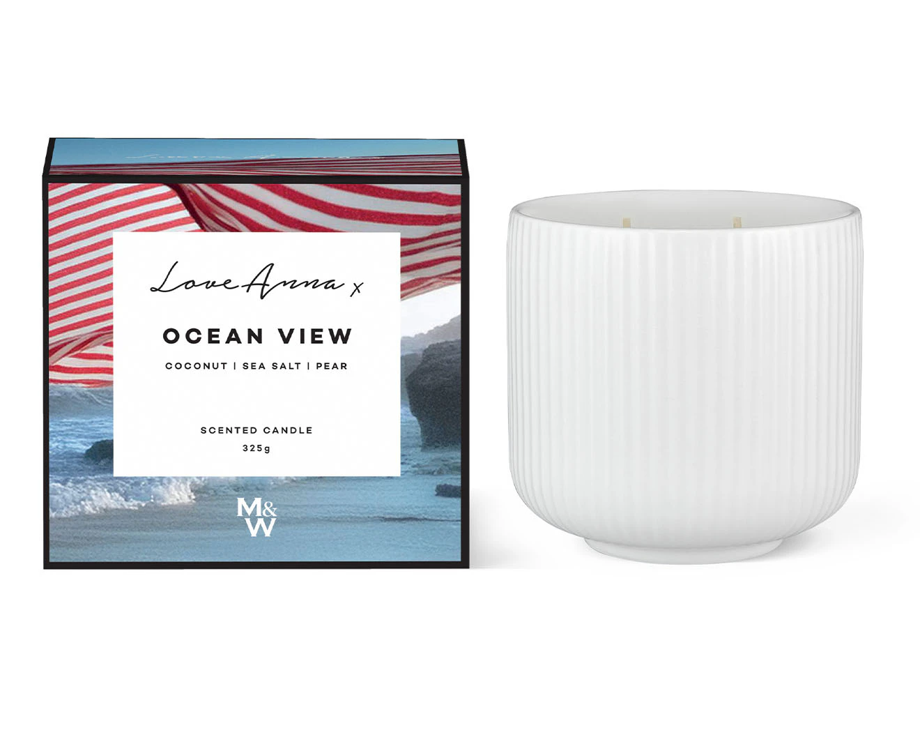 Love Anna Ocean View Coconut, Sea Salt & Pear Scented Candle 325g