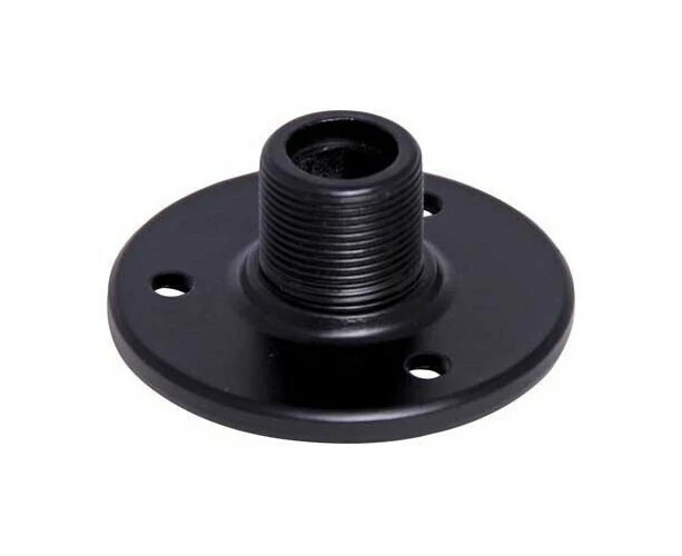 Microphone Flange Mount Base - Black - for Clips Gooseneck Attaching to Podium