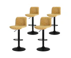 Artiss 4x Bar Stools Kitchen Swivel Gas Lift Chairs Brown