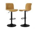 Artiss 4x Bar Stools Kitchen Swivel Gas Lift Chairs Brown