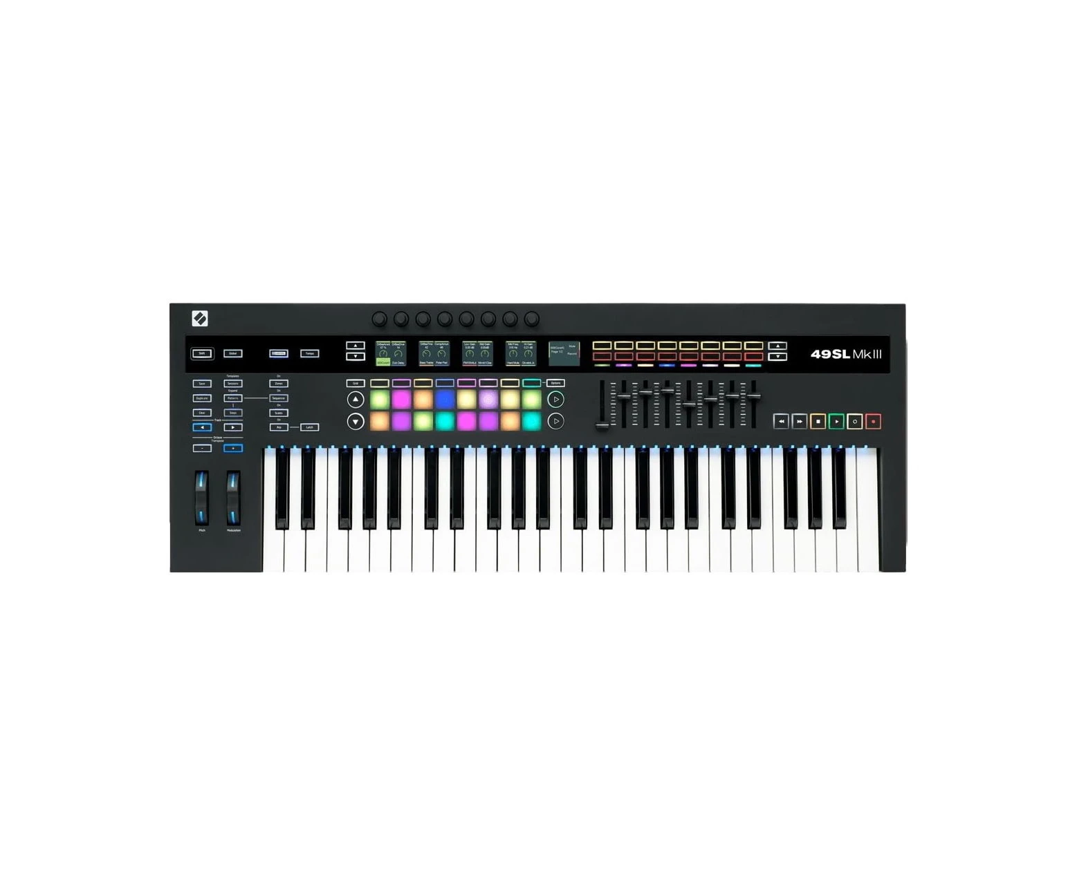 Novation SL MK3 49-Key MIDI Keyboard Controller Large Screen Pots Sliders Pads