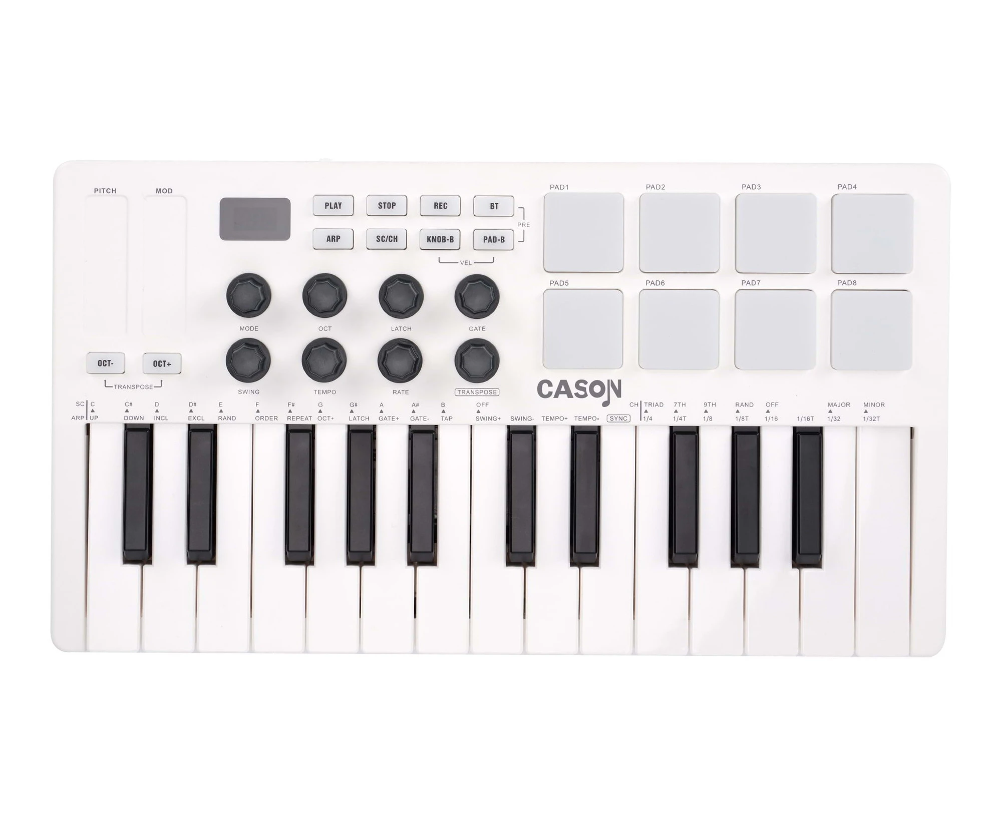 SMK-25 Bluetooth USB MIDI Controller Pads Pot Mini Keys iOS MAC PC Android