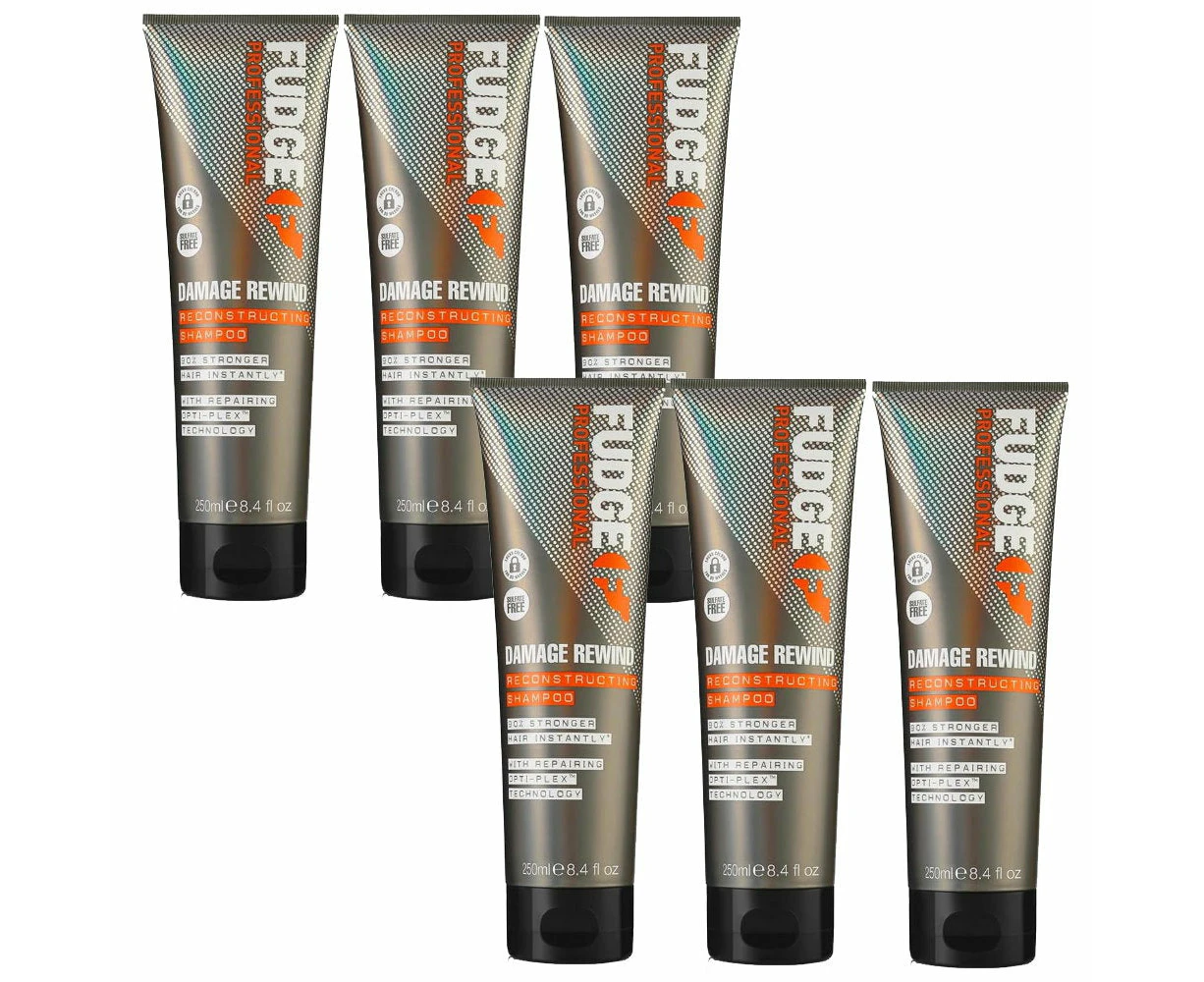 6x Fudge Professional Damage Rewind Reconstructing Shampoo 250ml