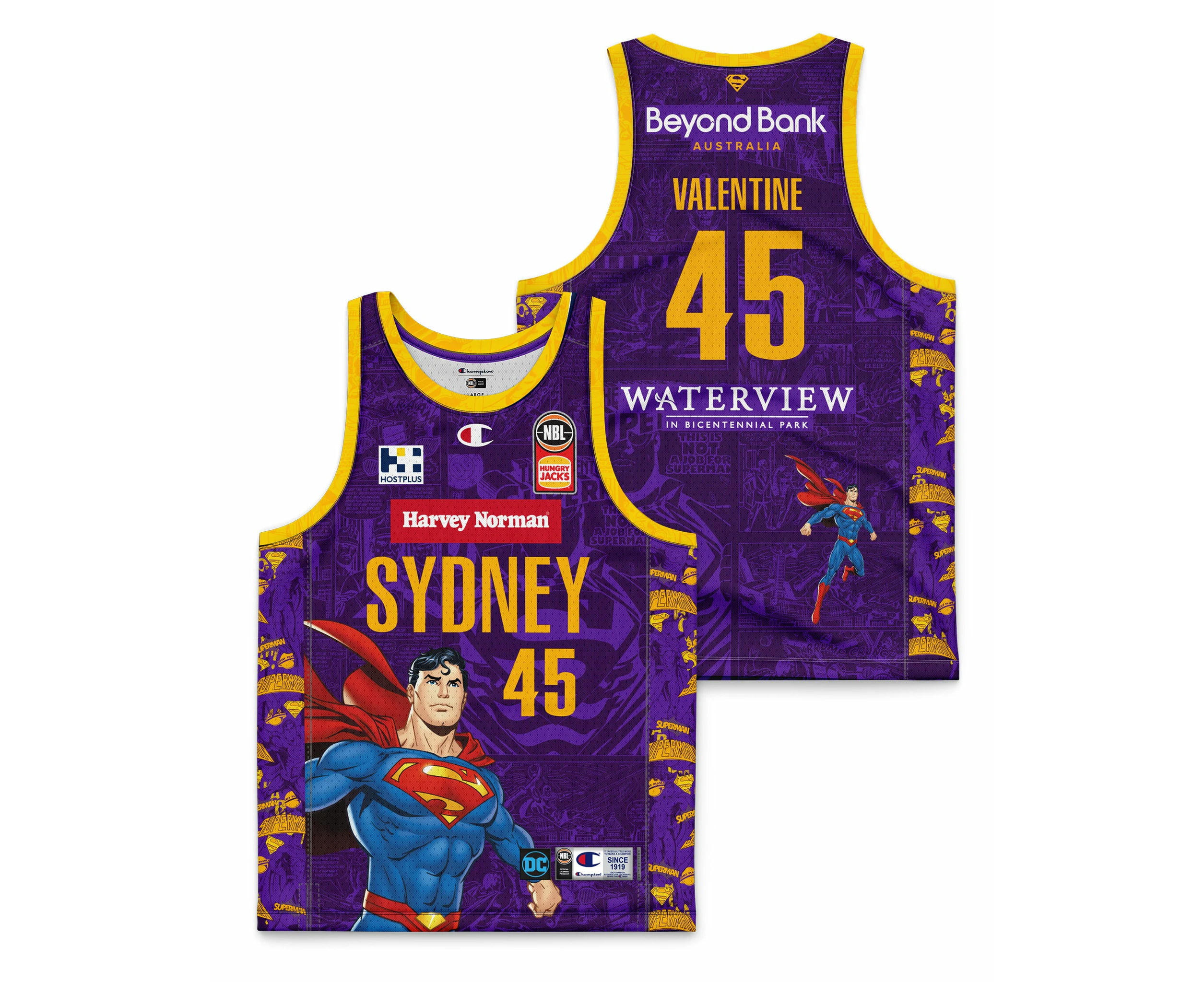 Sydney Kings 23/24 DC Superman Youth Jersey - Denzel Valentine