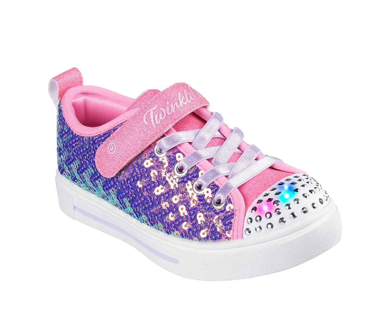 Skechers Girls' Twinkle Toes: Twinkle Sparks Sequin Party Light-Up Sneakers - Pink/Multi