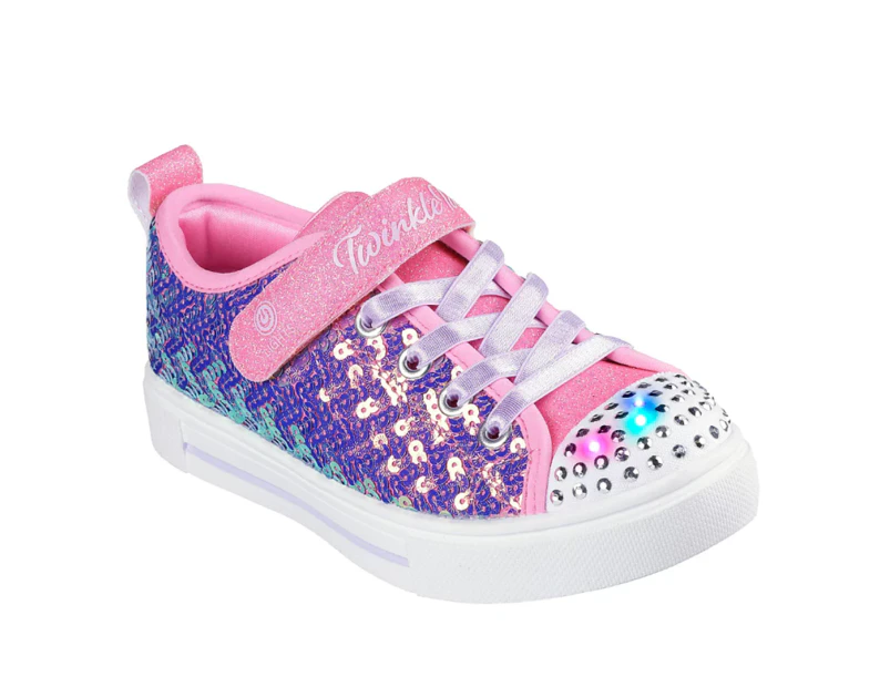 Skechers Girls' Twinkle Toes: Twinkle Sparks Sequin Party Light-Up Sneakers - Pink/Multi