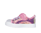 Skechers Toddler Girls' Twinkle Toes: Twinkle Sparks Sequin Party Light-Up Sneakers - Pink/Multi