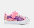 Skechers Toddler Girls' Twinkle Toes: Twinkle Sparks Sequin Party Light-Up Sneakers - Pink/Multi