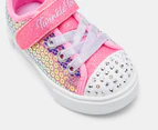 Skechers Toddler Girls' Twinkle Toes: Twinkle Sparks Sequin Party Light-Up Sneakers - Pink/Multi