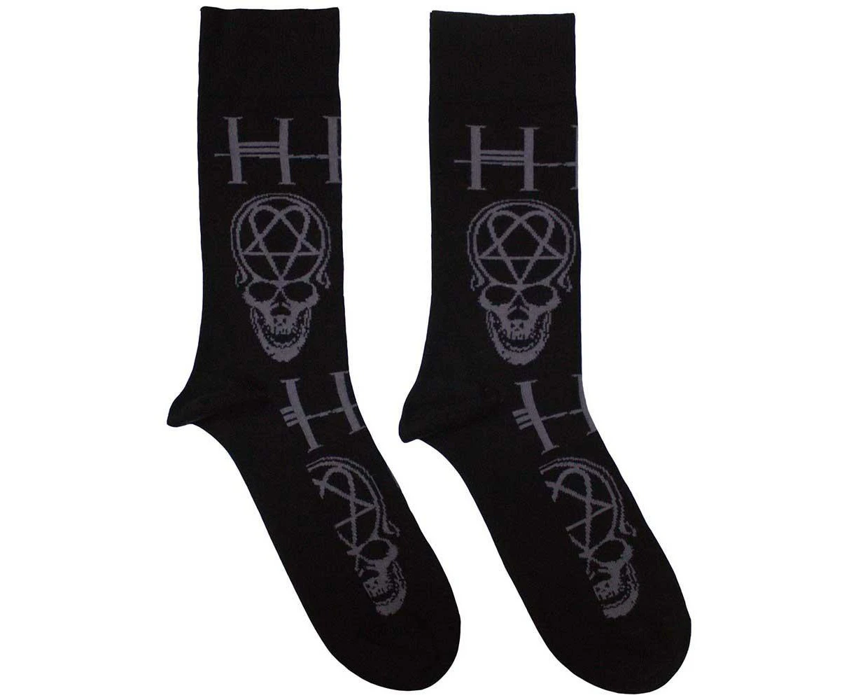 Him Unisex Adult Heartagram Skull Ankle Socks (Black) - RO12245