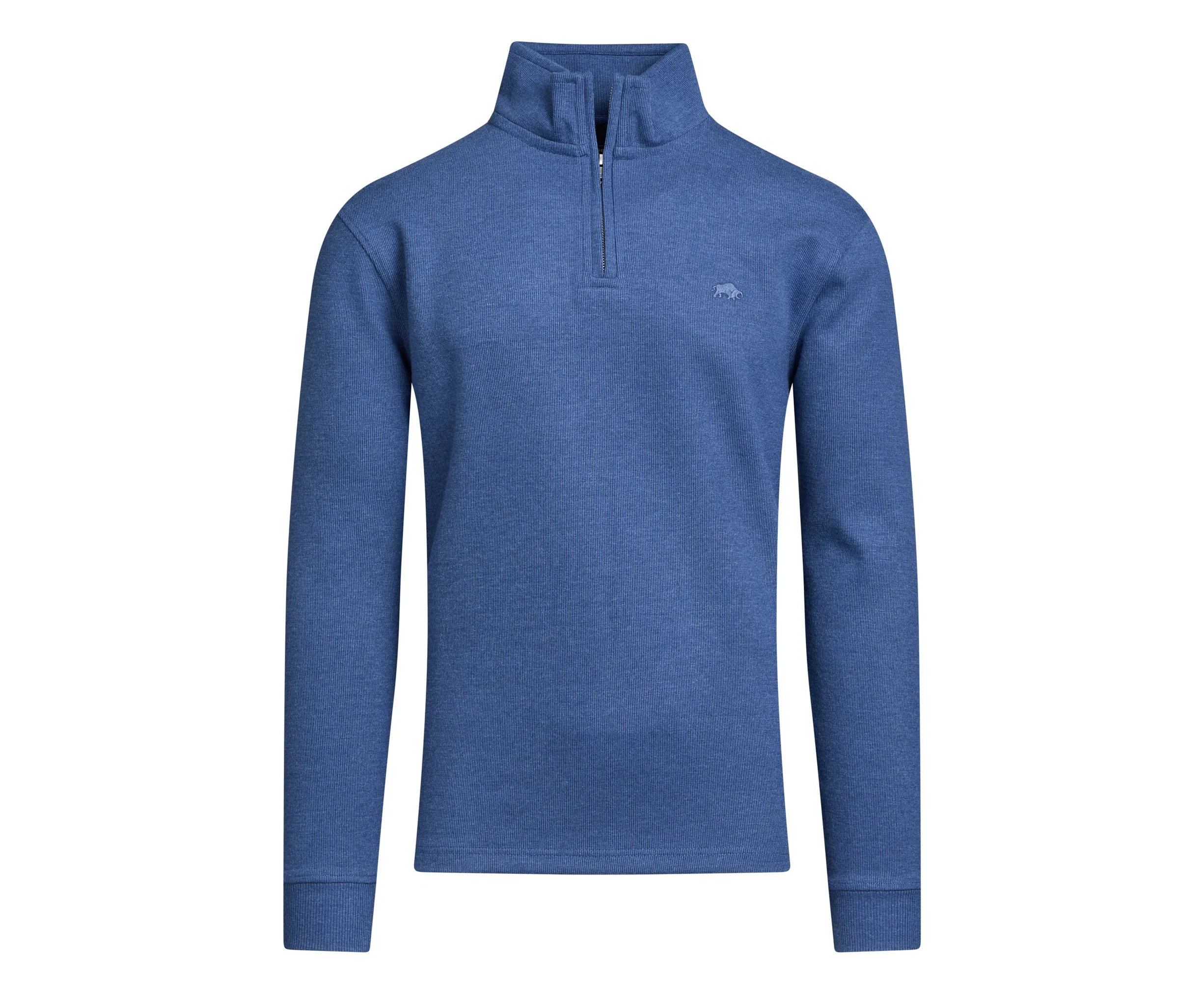 Raging Bull Mens Classic French Rib Quarter Zip Jumper (Denim) - RB262