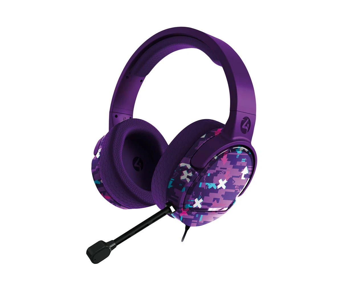 4Gamers Panther Premium Gaming Headset - Glitch Indigo