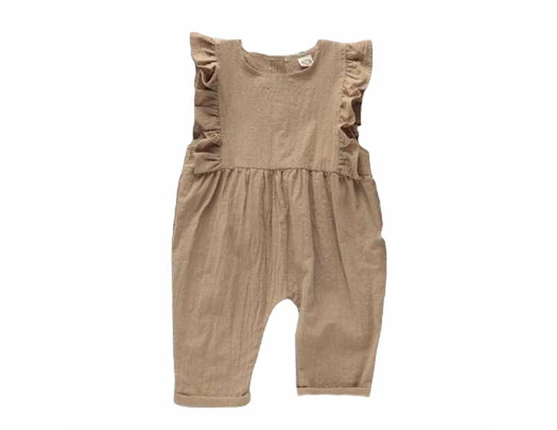 Baby Girl Beige Jellyfish Sleeveless Jumpsuit