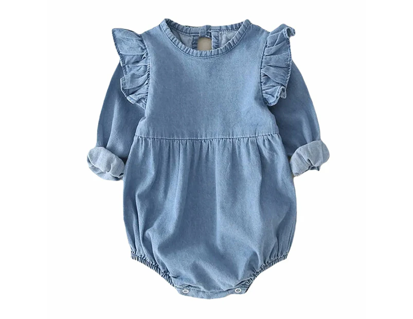 Baby Girl Flying Denim Full Sleeve Rompers