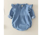 Baby Girl Flying Denim Full Sleeve Rompers