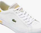 Lacoste Women's Powercourt Leather Sneakers - White/Yellow