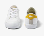 Lacoste Women's Powercourt Leather Sneakers - White/Yellow